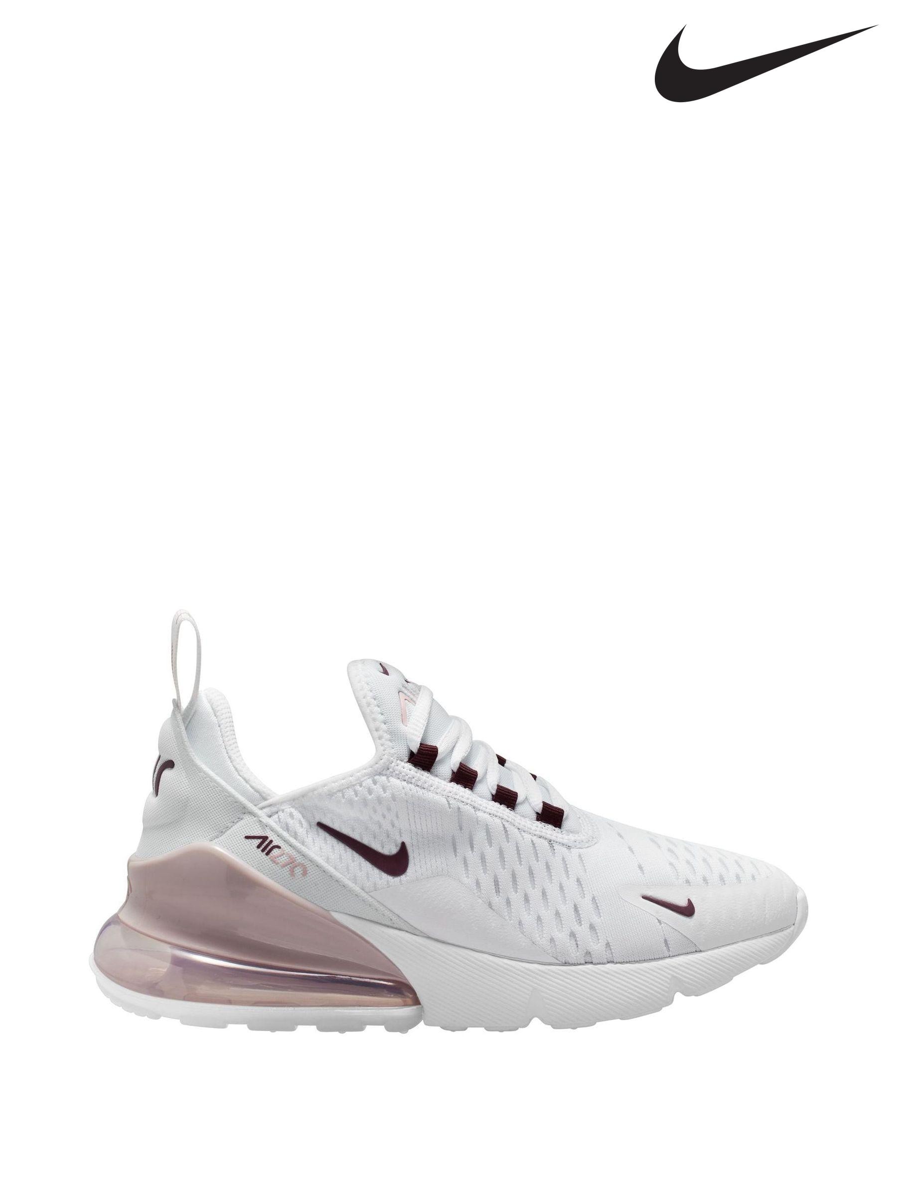 Nike white  and  silver air max 270 trainers youth clearance