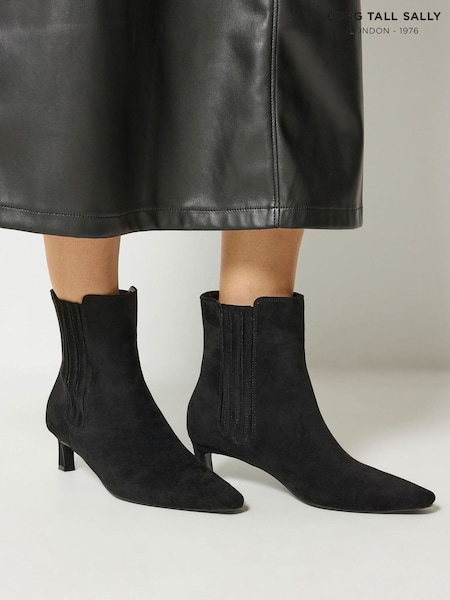 Black - Long Tall Sally Kitten Heel Chelsea Boots In Standard Fit