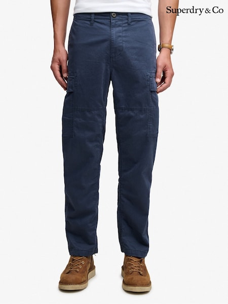 Blue - Regular Superdry Regular Tapered Cargo Trousers