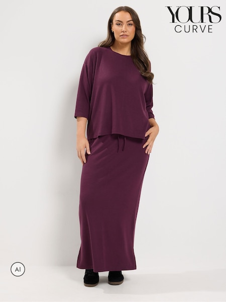 Purple - Yours Curve Tube Skirt
