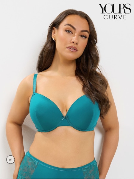 Green - Yours Curve Underwired T-shirt Bra