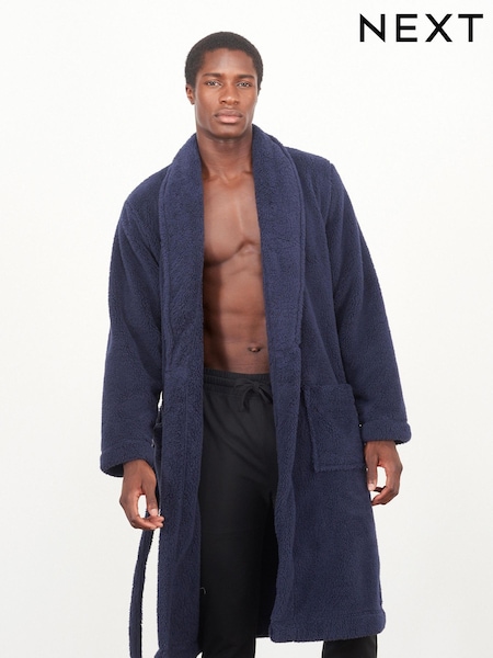 Navy Blue Fleece Dressing Gown (279070) | €12