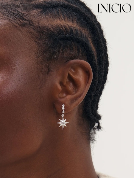 Silver Tone - Inicio Mismatch Celestial Earrings
