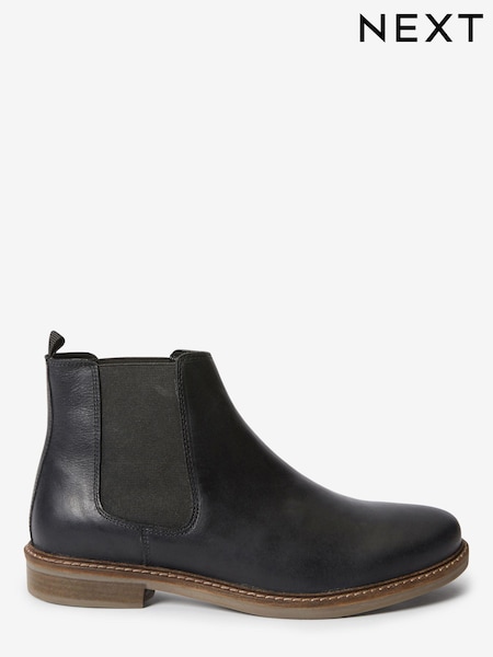 Schwarz - Waxy Finish Leather Chelsea Boots (279427) | 17 €
