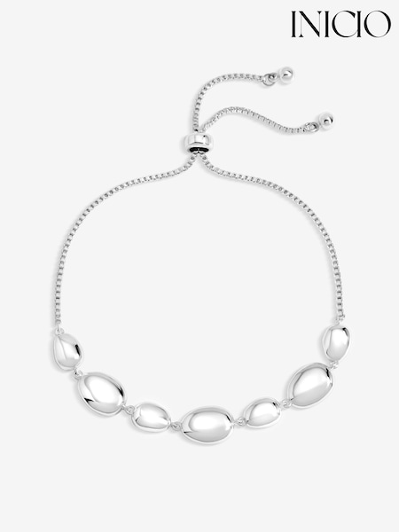Silver Tone - Inicio Pebble Toggle Bracelet Gift Pouch
