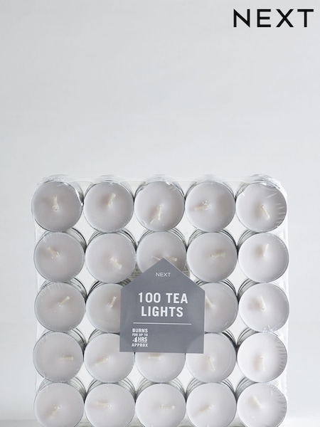 White 100 Unscented Tealight Candles (279590) | €12