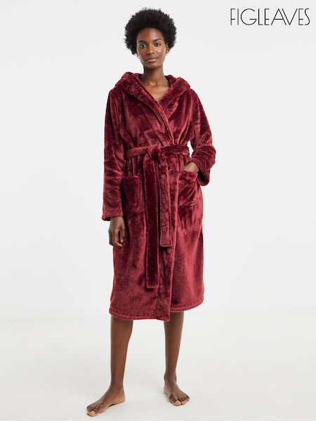 Red - Figleaves Luxe Plush Robe