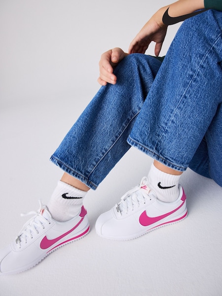 alb/roz - Pantofi de antrenament Nike Youth Cortez (279700) | 410 LEI