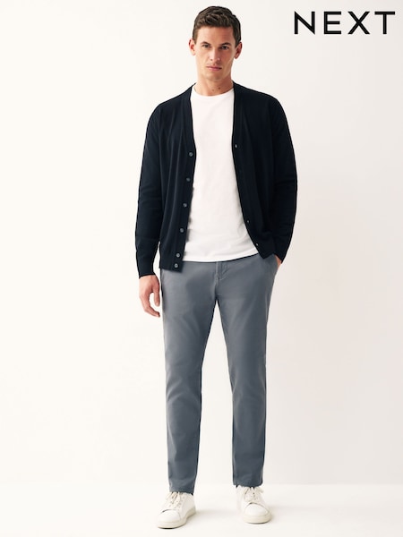 Blue Grey Slim Fit Stretch Chinos Trousers (279926) | €28