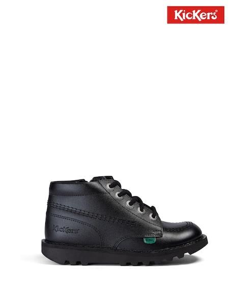 Kickers Black Junior Hi Zip Leather Shoes (280225) | €57.50