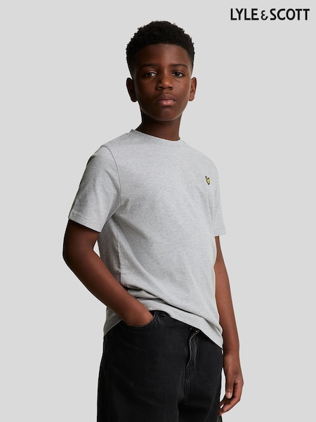בצבע אפור מלאנז' בהיר - Lyle & Scott Boys Essentials 100% Cotton Crew Neck T-shirt (280248) | ‏91‏₪ - ‏111‏ ₪