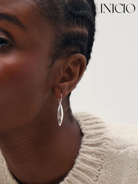 Silver Tone - Inicio Fluid Fishook Earrings