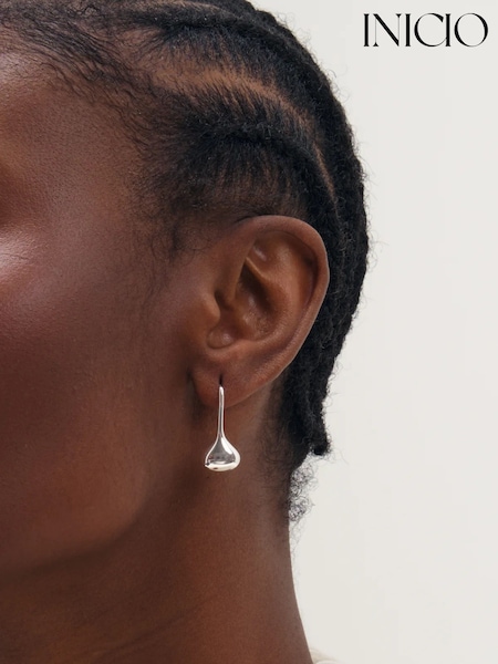 Silver Tone - Inicio Fluid Teardrop Earrings