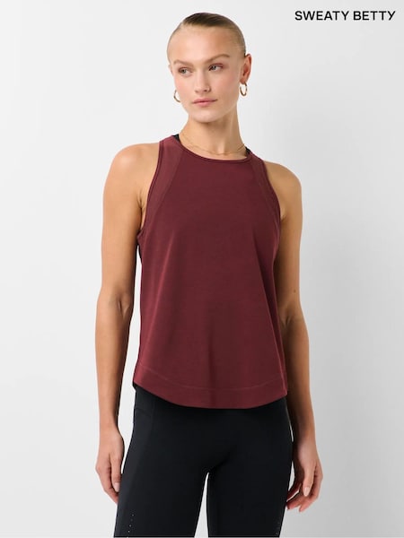 Malbec 紅色 - Sweaty Betty Breathe Easy Mesh Run 坦克背心上衣