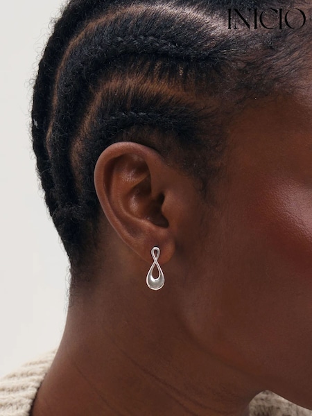 Silver Tone - Inicio Polished Infinity Earrings