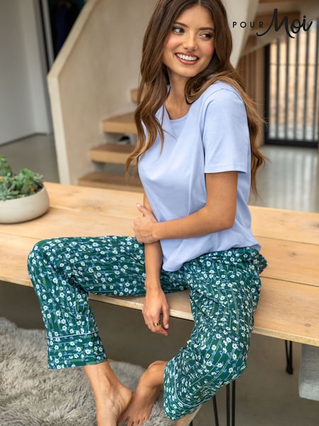 Vert - Pour Moi Pure Cotton T-shirt & Trouser Pyjamas Set
