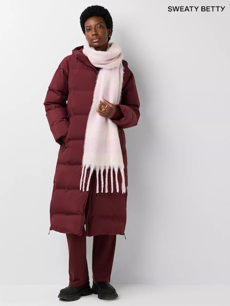 Malbec Red - Sweaty Betty Nimbus Longline Waterproof Puffer
