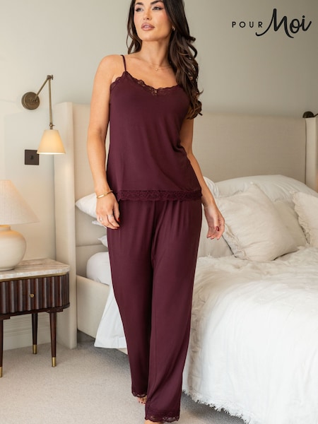 Red - Pour Moi Sofa Loves Lace Soft Jersey Pyjama Bottoms