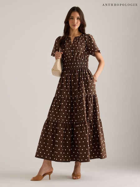 anthropologie brown dress Buy Women's Dresses Midi Online Anthropologie Maeve Meridian Black Brown