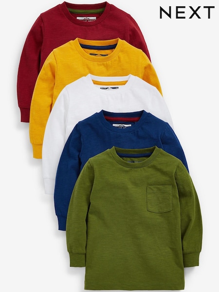 Multi Long Sleeve T-Shirts 5 Pack (3mths-7yrs) (280968) | €21 - €25