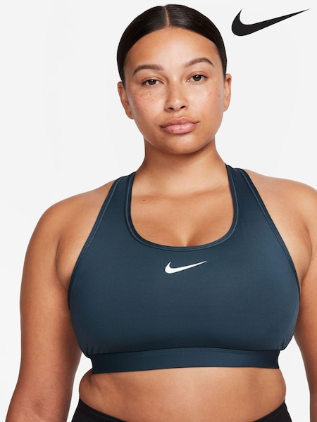 Grün - Nike – Swoosh – wattierter Sport-BH mit mittlerem Halt (282136) | 17 €