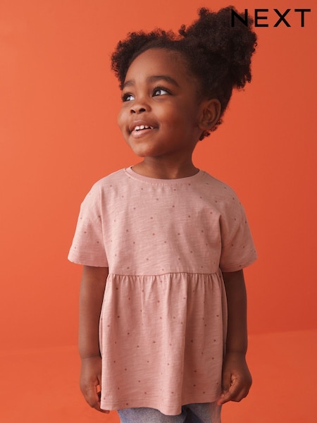 rožnata pikčast; pikast - 100% Cotton Short Sleeve Empire T-Shirt (3mths-7yrs) (282274) | € 4 - € 6