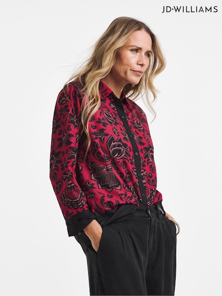 Red - Jd Williams Placement Print Shirt