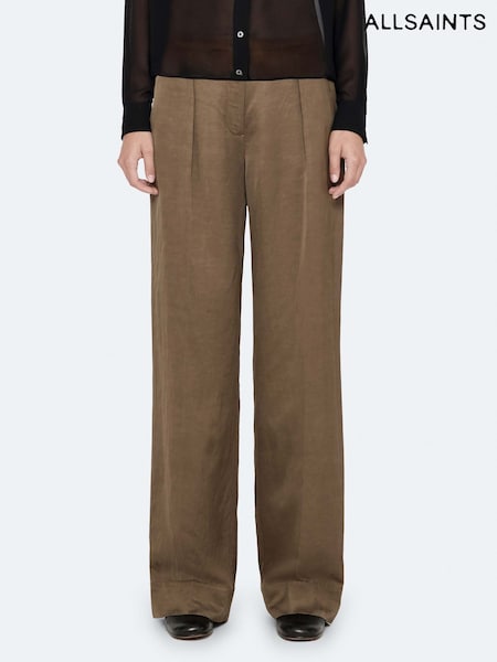Зеленый - Allsaints Leonie Satin Trousers