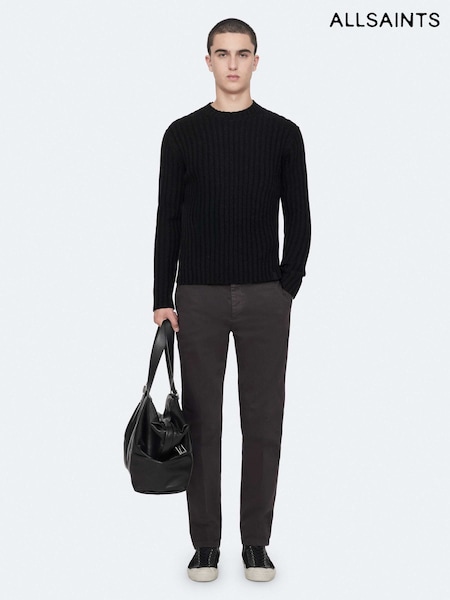 Black - Regular Allsaints Tower Straight Chino Trousers