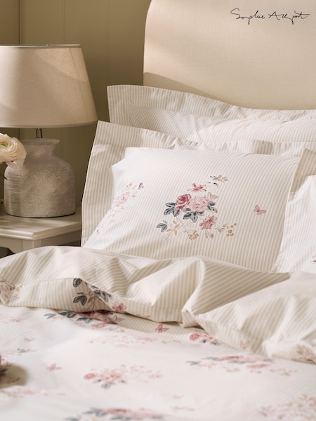 Sophie Allport Set Of 2 Vintage Rose 200 Thread Count Pillowcases