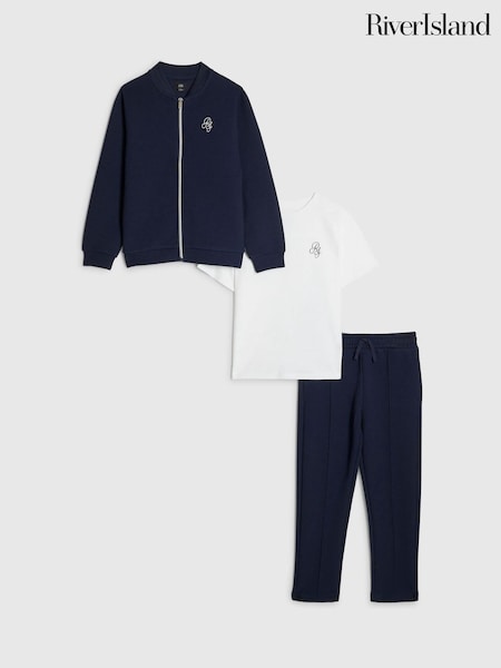 Blue - River Island Bomber Jacket & Joggers Set