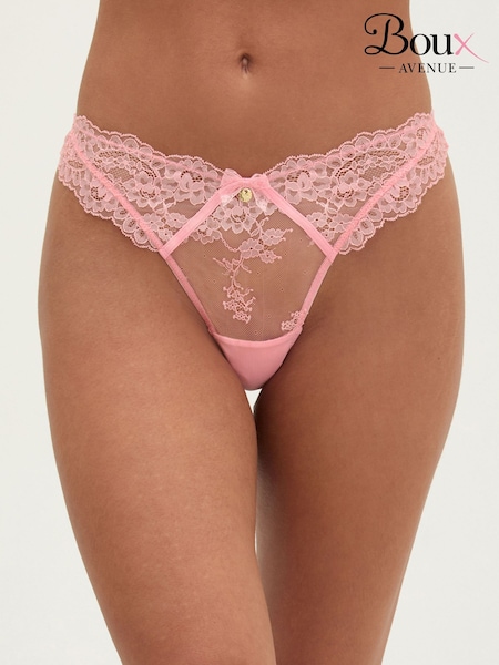 Розовый - Кружевные трусики-танга Boux Avenue Elsbeth