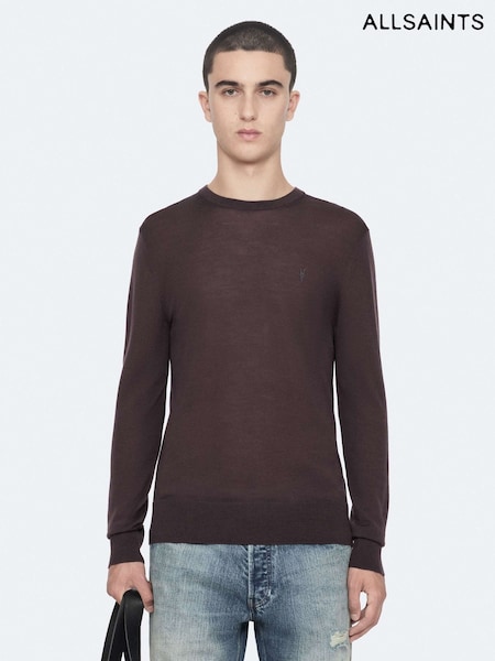 Μωβ - Regular Allsaints Mode Merino Crew Neck Jumper