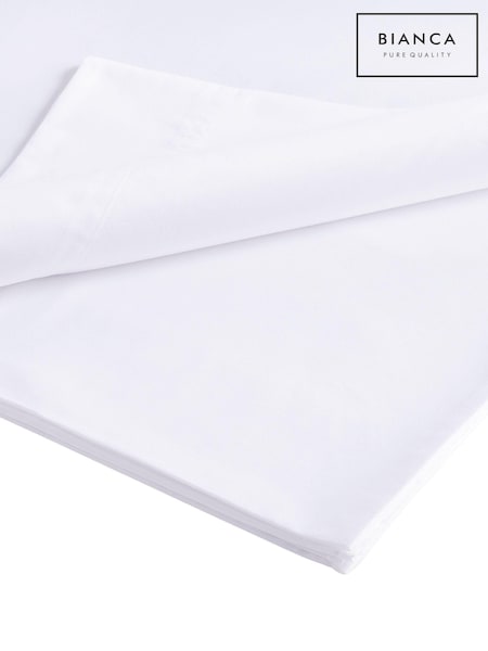 Bianca White Luxury 800 Thread 100% Cotton Sateen Flat Sheet (285255) | €106 - €139