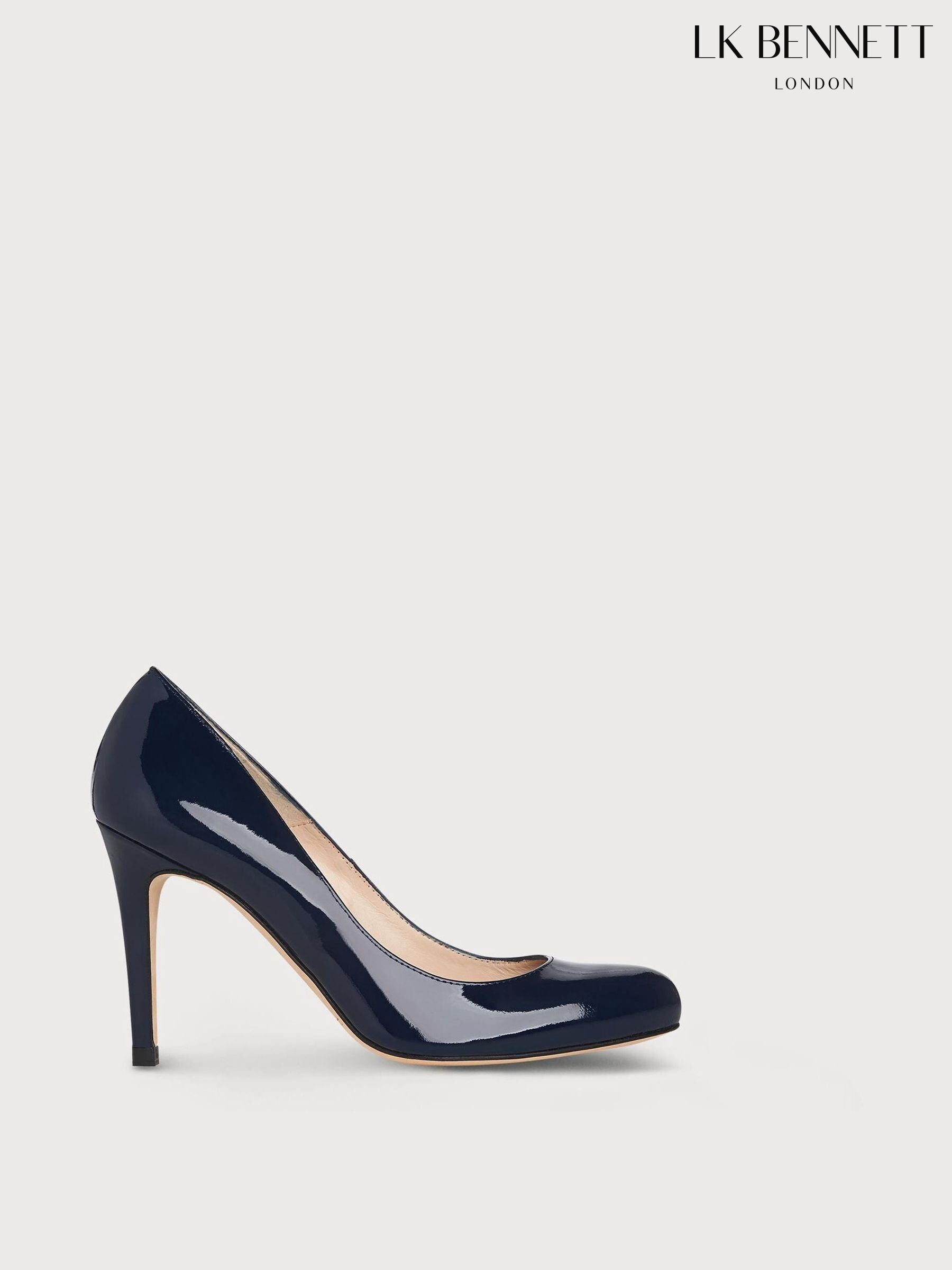 Navy leather court shoes best sale