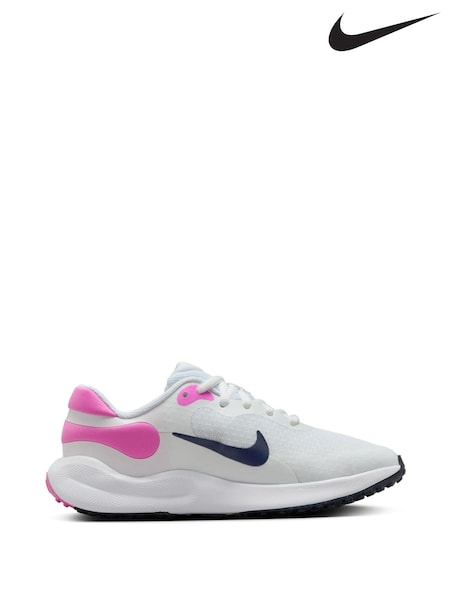 Nike White/Pink Youth Revolution 7 Trainers (285833) | €60