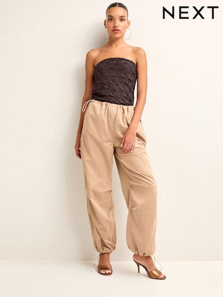Camel Natural Clean Waist Cargo Parachute Trousers (286110) | €10