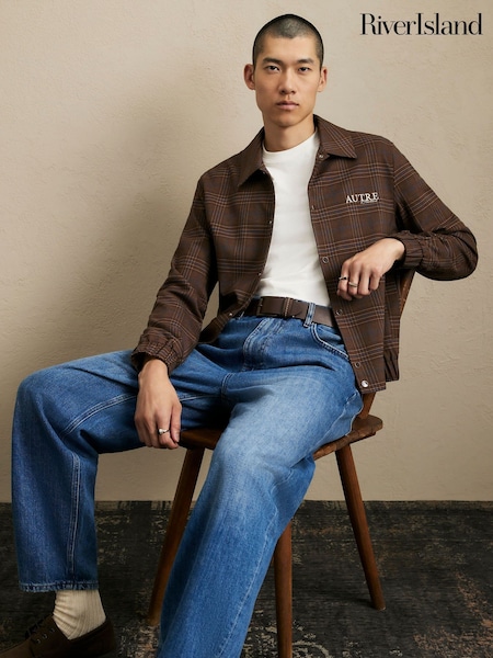 Marrón - Regular River Island Check Harrington Jacket