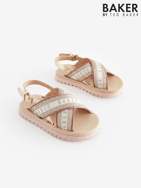 Baker by Ted Baker Girls Woven and Metallic Wedge Sandals (286185) | €24