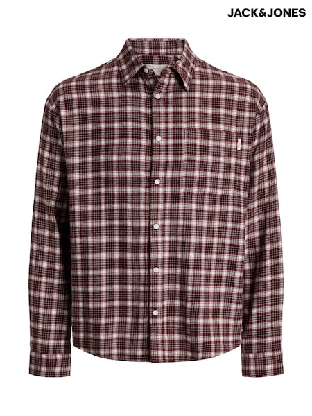 Ljubičasto - Regular Jack & Jones Long Sleeve Check Flannel Shirt