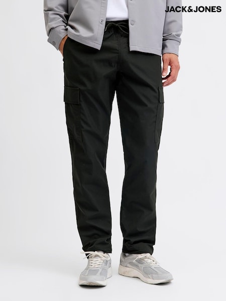 Negro - Regular Jack & Jones Relaxed Fit Tech Cargo Trousers
