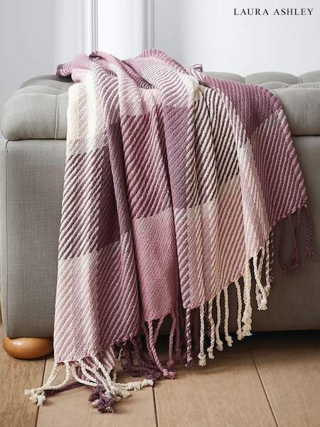 Laura Ashley Grape Purple Dylan 100% Cotton Throw (286621) | €73