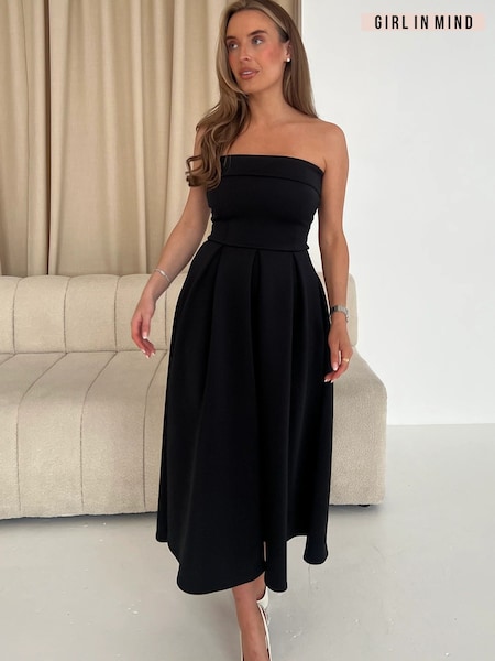Black - Girl In Mind Danni Strapless Bandeau Midi Dress