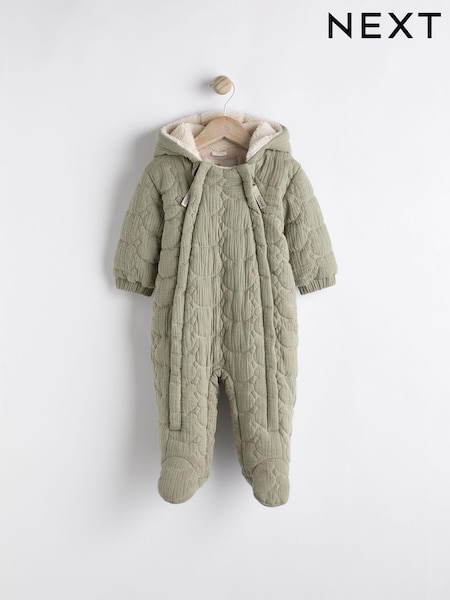 Sage Green Baby Textured Pramsuit (0mths-2yrs) (286798) | AED106 - AED114