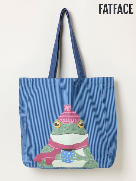 ネイビー - Fatface Frog Printed Reversible Tote Bag