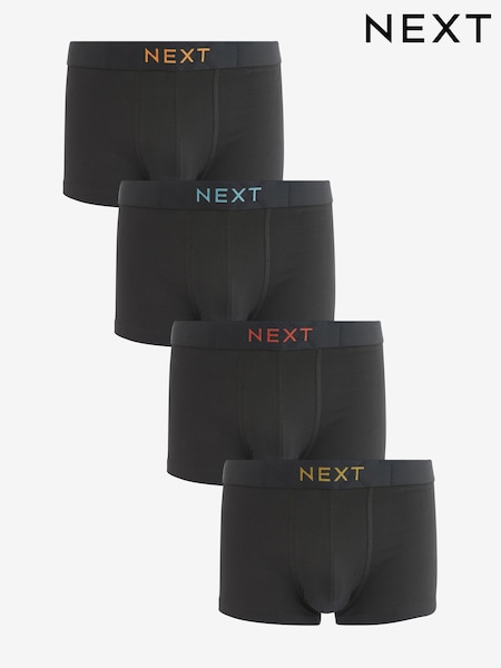 Black Texture Colour Pop Waistband 4 pack Signature Comfort Hipsters (287305) | AED73