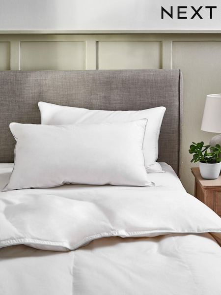 Set of 2 Firm 100% Cotton Duck Feather And Down Pillows (287772) | $59