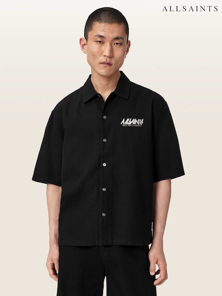 Черный - Regular Allsaints Synth Short Sleeve Shirt