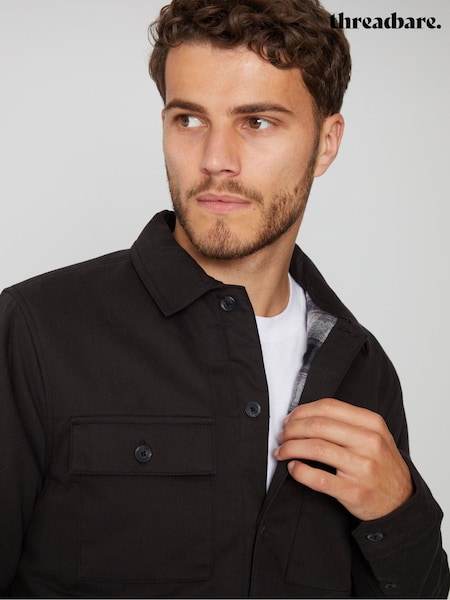 Black - Regular Threadbare Lightweight Shacket