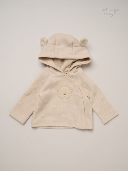 Naturel - Rock-a-bye Baby Boutique Ribbed Velour Jacket And Footed Trousers Set